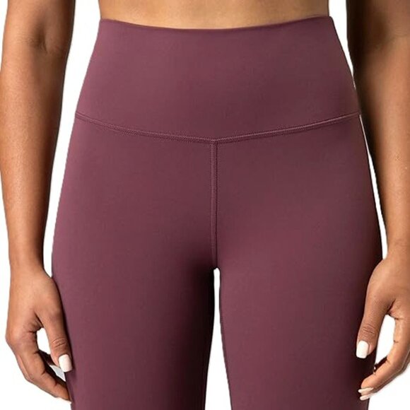Colorfulkoala Women's Dreamlux Crossover Flare Leggings High Waist Plum Small - Picture 2 of 5